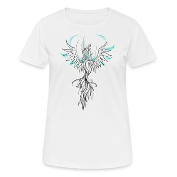 Phénix sketch turquoise - T-shirt respirant Femme - blanc - Devant - AI Model Female 172 dark (172cm)
