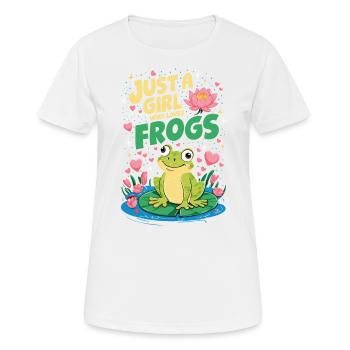 Juste une fille qui aime les grenouilles - T-shirt respirant Femme - blanc - Devant - AI Model Female 172 dark (172cm)