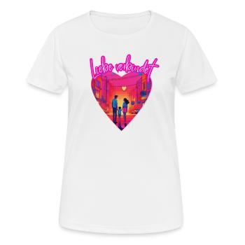 L’amour unit - T-shirt respirant Femme - blanc - Devant - AI Model Female 172 dark (172cm)