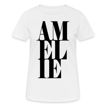 Amélie Nom Prénom Police moderne Mot Art - T-shirt respirant Femme - blanc - Devant - AI Model Female 172 dark (172cm)
