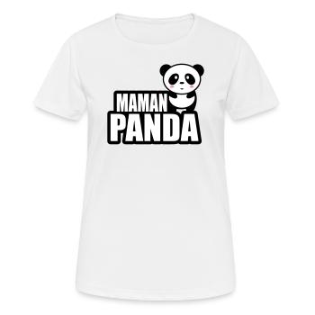 maman panda - cadeau maman - T-shirt respirant Femme - blanc - Devant - AI Model Female 172 dark (172cm)