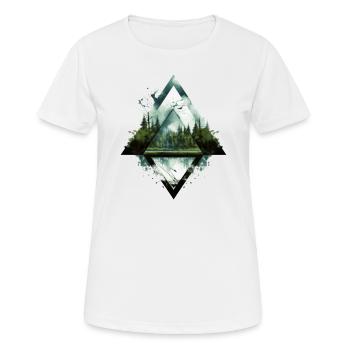 Triangle forestier Arbres Nature - T-shirt respirant Femme - blanc - Devant - AI Model Female 172 dark (172cm)