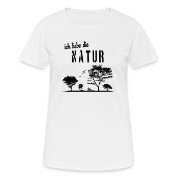 Natur - Frauen T-Shirt atmungsaktiv - Weiß - Vorne - AI Model Female 172 dark (172cm)