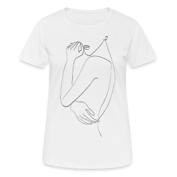 woman - Women's Breathable T-Shirt - white - Front - AI Model Female 172 dark (172cm)