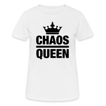 Chaos Queen Chaotin chaotisch Krone Königin Chaot - Frauen T-Shirt atmungsaktiv - Weiß - Vorne - AI Model Female 172 dark (172cm)