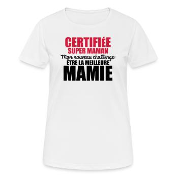 nouveau challenge être la meilleure mamie - T-shirt respirant Femme - blanc - Devant - AI Model Female 172 dark (172cm)