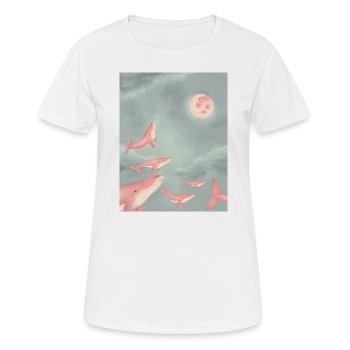 Des baleines dans les nuages - T-shirt respirant Femme - blanc - Devant - AI Model Female 172 dark (172cm)