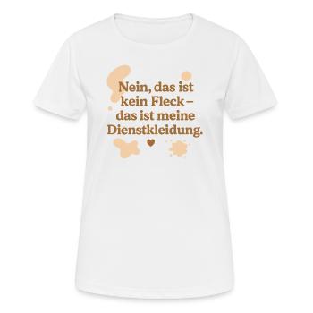 Das ist kein Fleck! (beige) - Frauen T-Shirt atmungsaktiv - Weiß - Vorne - AI Model Female 172 dark (172cm)