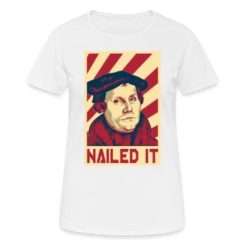 MartinLutherRetro Propaganda - Frauen T-Shirt atmungsaktiv - Weiß - Vorne - AI Model Female 172 dark (172cm)