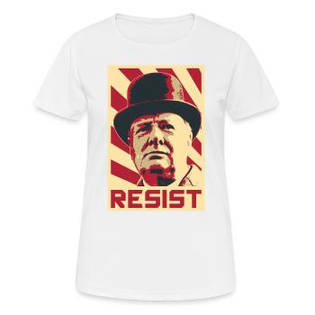 Winston Churchill Retro Propaganda - Women's Breathable T-Shirt - white - Front - AI Model Female 172 dark (172cm)