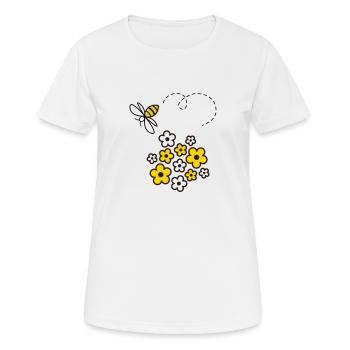 abeille - T-shirt respirant Femme - blanc - Devant - AI Model Female 172 dark (172cm)