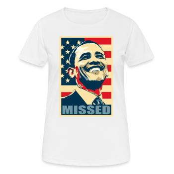 Barack Obama Missed cartel de la propaganda del - T-shirt respirant Femme - blanc - Devant - AI Model Female 172 dark (172cm)