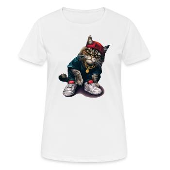 Mitglied der Cat the Bloods Gang - Frauen T-Shirt atmungsaktiv - Weiß - Vorne - AI Model Female 172 dark (172cm)