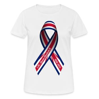 Solidarité Mort Elizabeth II Ruban de paix - T-shirt respirant Femme - blanc - Devant - AI Model Female 172 dark (172cm)