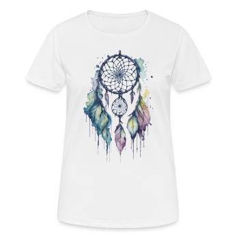 Whimsical Dreams: A Delicate Watercolor Dreamcatch - Women's Breathable T-Shirt - white - Front - AI Model Female 172 dark (172cm)