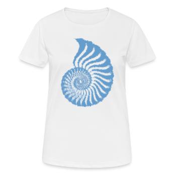 Nautilus (Fuzzy-Blue-Edition) - T-shirt respirant Femme - blanc - Devant - AI Model Female 172 dark (172cm)