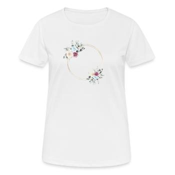 Spring Floral circle customizable - Women's Breathable T-Shirt - white - Front - AI Model Female 172 dark (172cm)