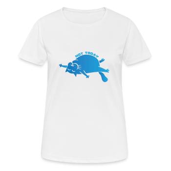 Not Today cat blue - Frauen T-Shirt atmungsaktiv - Weiß - Vorne - AI Model Female 172 dark (172cm)