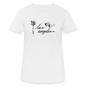 LOS ANGELES - Frauen T-Shirt atmungsaktiv - Weiß - Vorne - AI Model Female 172 dark (172cm)