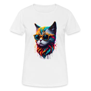 Chat mignon - T-shirt respirant Femme - blanc - Devant - AI Model Female 172 dark (172cm)