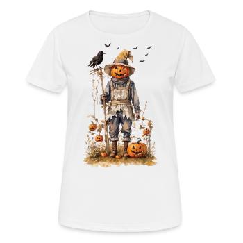 Épouvantail automnal Halloween esthétique - T-shirt respirant Femme - blanc - Devant - AI Model Female 172 dark (172cm)