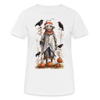 Épouvantail automnal Halloween esthétique - T-shirt respirant Femme - blanc - Devant - AI Model Female 172 dark (172cm)