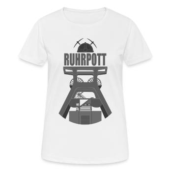 RUHRPOTT RUHRGEBIET ZECHE - Frauen T-Shirt atmungsaktiv - Weiß - Vorne - AI Model Female 172 dark (172cm)