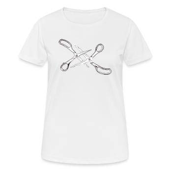 Zwei Scheren - Frauen T-Shirt atmungsaktiv - Weiß - Vorne - AI Model Female 172 dark (172cm)