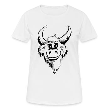 Funny design of a bull - Women's Breathable T-Shirt - white - Front - AI Model Female 172 dark (172cm)