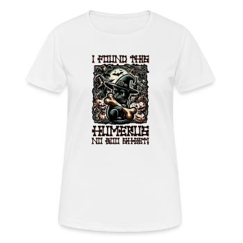 Halloween chat sorcière humour disant drôle - T-shirt respirant Femme - blanc - Devant - AI Model Female 172 dark (172cm)