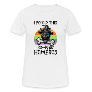 Halloween Katze Hexe Humor Spruch Lustig - Frauen T-Shirt atmungsaktiv - Weiß - Vorne - AI Model Female 172 dark (172cm)