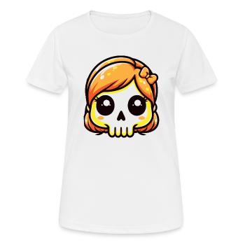 Halloween Geist Schädel - Frauen T-Shirt atmungsaktiv - Weiß - Vorne - AI Model Female 172 dark (172cm)