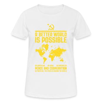 Internationalisme communiste - T-shirt respirant Femme - blanc - Devant - AI Model Female 172 dark (172cm)