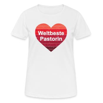 Weltbeste Pastorin Pfarrerin Priesterin Beste Frau - Frauen T-Shirt atmungsaktiv - Weiß - Vorne - AI Model Female 172 dark (172cm)