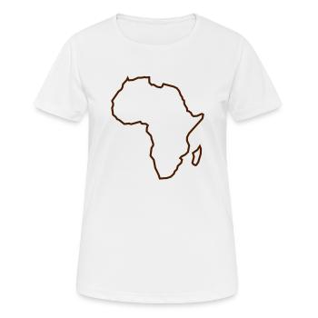 Afrika,Karte,Afrikakarte,Landkarte,Kontur,Umriss - Frauen T-Shirt atmungsaktiv - Weiß - Vorne - AI Model Female 172 dark (172cm)