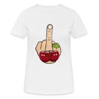 Stinking Finger Fuck you Cherry Cherry - Women's Breathable T-Shirt - white - Front - AI Model Female 172 dark (172cm)