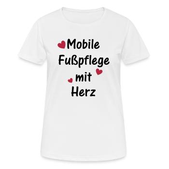 Mobile Fußpflege mit Herz - Frauen T-Shirt atmungsaktiv - Weiß - Vorne - AI Model Female 172 dark (172cm)