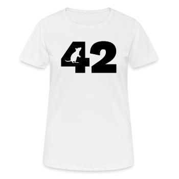 Die Antwort - Frauen T-Shirt atmungsaktiv - Weiß - Vorne - AI Model Female 172 dark (172cm)