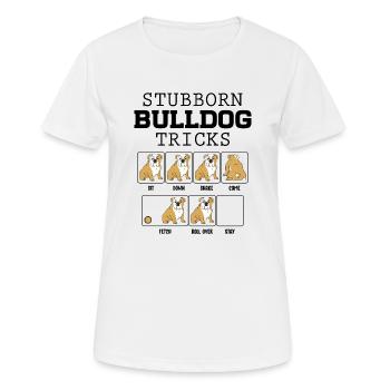 Stubborn English Bulldog Tricks - Women's Breathable T-Shirt - white - Front - AI Model Female 172 dark (172cm)