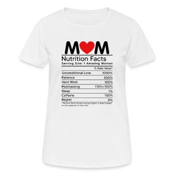 Mom Nutrition Facts - Women's Breathable T-Shirt - white - Front - AI Model Female 172 dark (172cm)