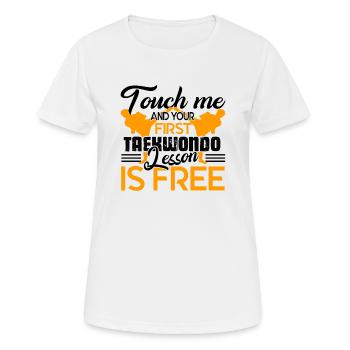 Taekwondo First Taekwondo Lesson Is Free - Women's Breathable T-Shirt - white - Front - AI Model Female 172 dark (172cm)