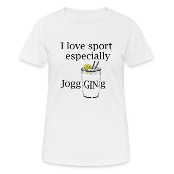 Jogging (Gin Tonic) - Frauen T-Shirt atmungsaktiv - Weiß - Vorne - AI Model Female 172 dark (172cm)