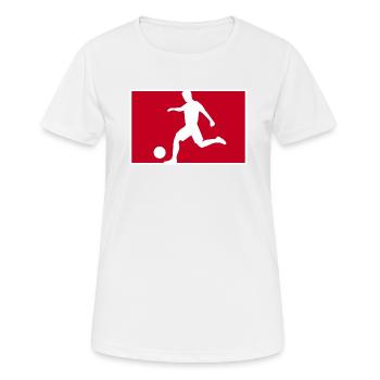 logo du football - T-shirt respirant Femme - blanc - Devant - AI Model Female 172 dark (172cm)