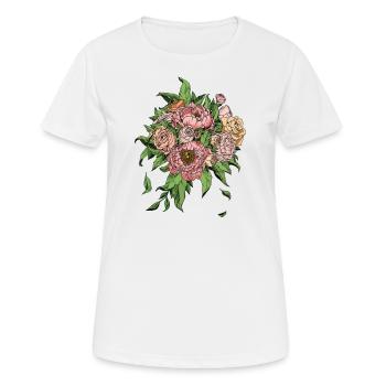 Les fleurs sont le sourire de la terre. Ralph Waldo Emer - T-shirt respirant Femme - blanc - Devant - AI Model Female 172 dark (172cm)