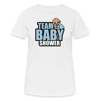 team baby shower (boy) - Women's Breathable T-Shirt - white - Front - AI Model Female 172 dark (172cm)