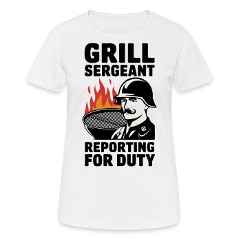 Grill Sergeant Reporting For Duty - Women's Breathable T-Shirt - white - Front - AI Model Female 172 dark (172cm)