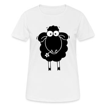 Schaf schwarz - Frauen T-Shirt atmungsaktiv - Weiß - Vorne - AI Model Female 172 dark (172cm)