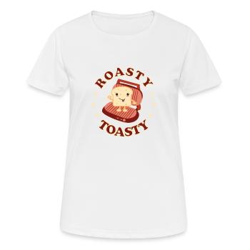 Le pain grillé rôti au kawaii sucré est rôti - T-shirt respirant Femme - blanc - Devant - AI Model Female 172 dark (172cm)