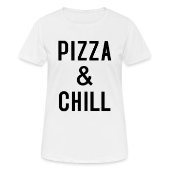 PIZZA & CHILL - T-shirt respirant Femme - blanc - Devant - AI Model Female 172 dark (172cm)