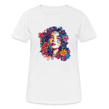 Summer Blossom Dreams Nr. 3 - Frauen T-Shirt atmungsaktiv - Weiß - Vorne - AI Model Female 172 dark (172cm)